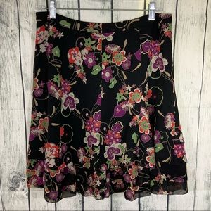 Loft Ann Taylor Floral Tiered Skirt